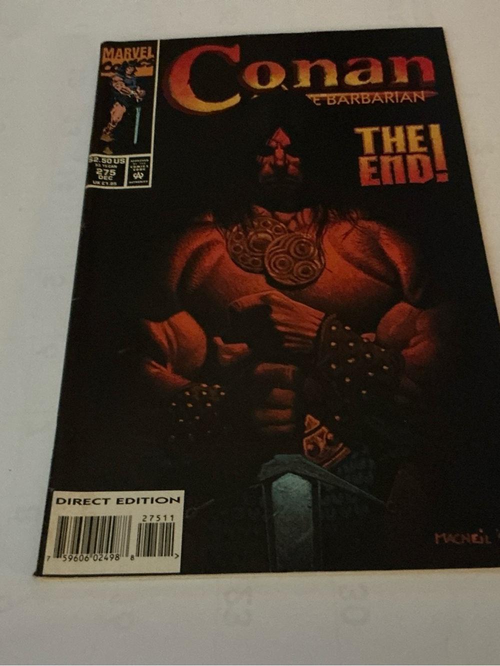 Marvel Conan The Barbarian Comic # 275 Last issue of Conan the Barbarian